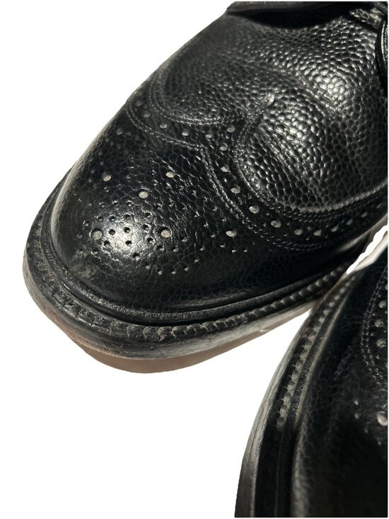 RARE Allen Edmonds Mens 10.5 EEE MacNeil Black Wide Pop Dress Shoes Wingtips main image 10